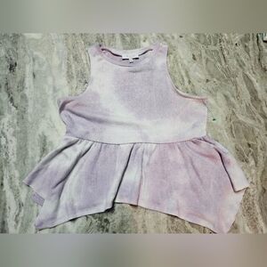 Love & Piece Collective Sleeveless Tie-Dye Peplum Top Size Large